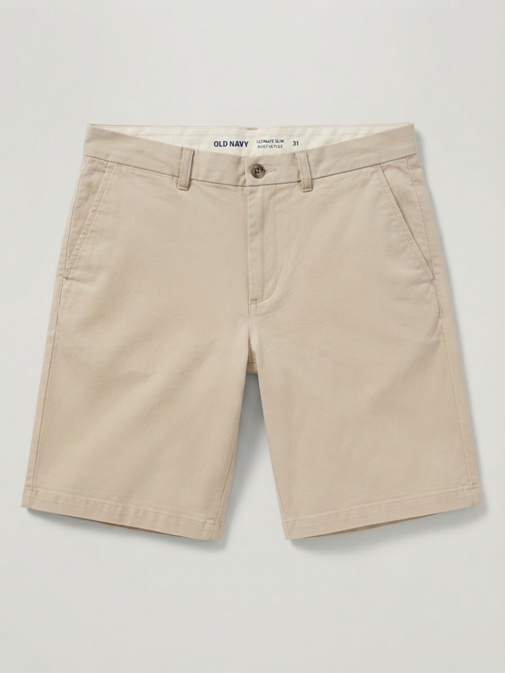 Old Navy Men’s Beige Flat-Front Chino Shorts